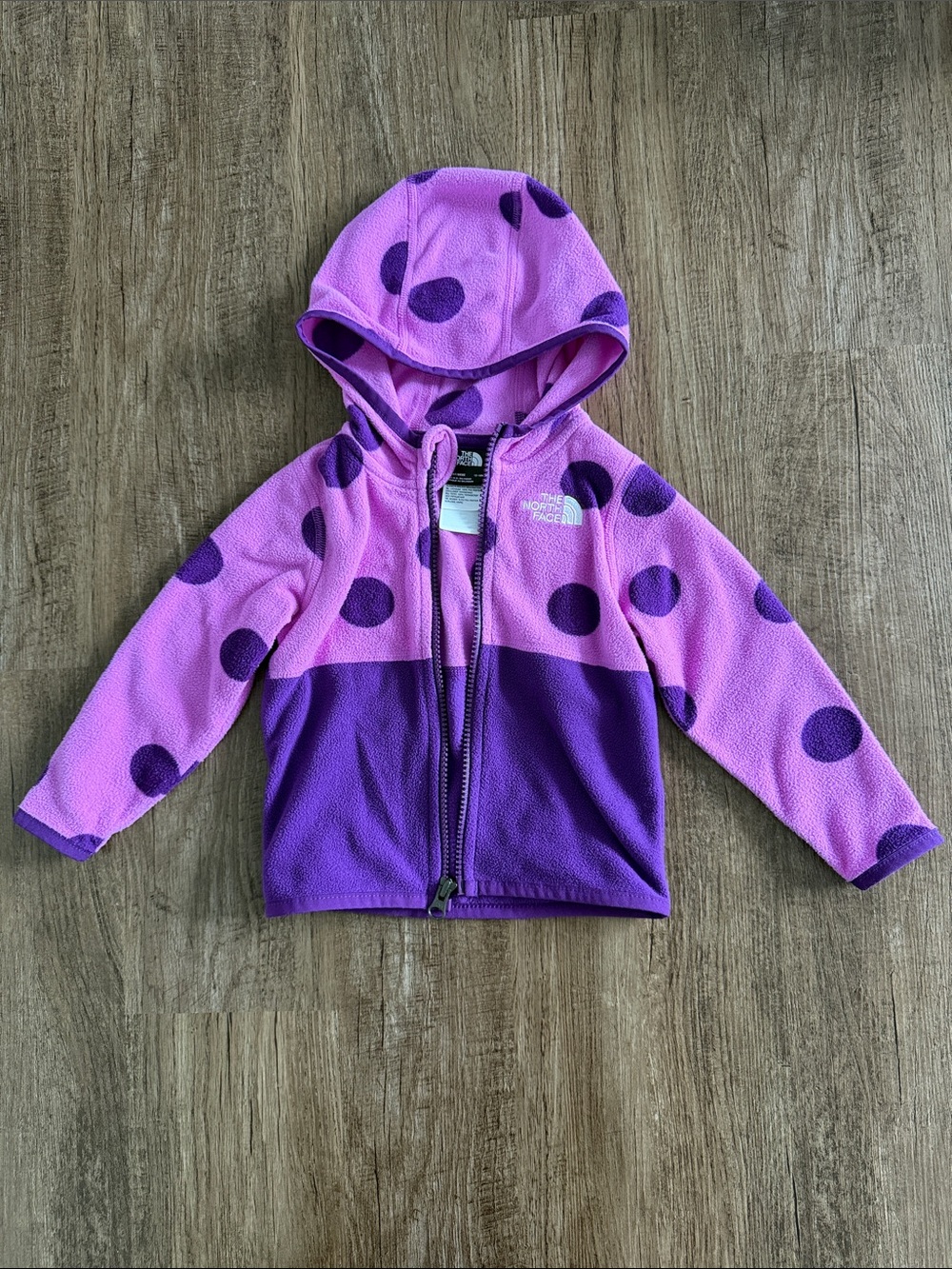 The North Face Purple Polka Dot Fleece Hoodie Jacket